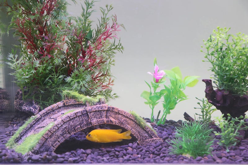 AQUA KT Fish Tank Decor Arch-Bridge Drawbridge with Grass for Aquarium Landscaping Decoration - Image 4